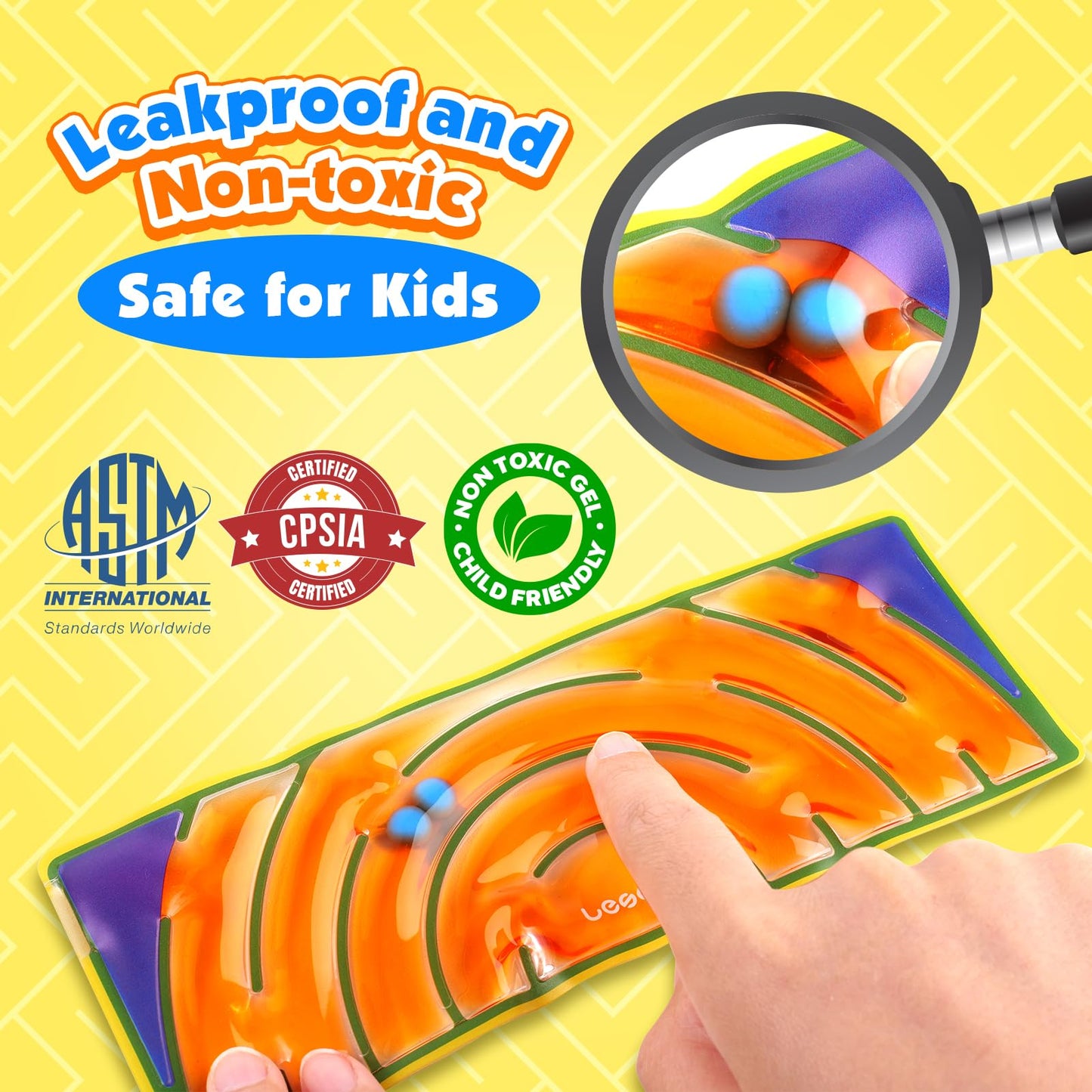 LESONG 9-Pack Sensory Fidget Toys – Silent Gel Mazes for Focus, Calm & Classroom Fun