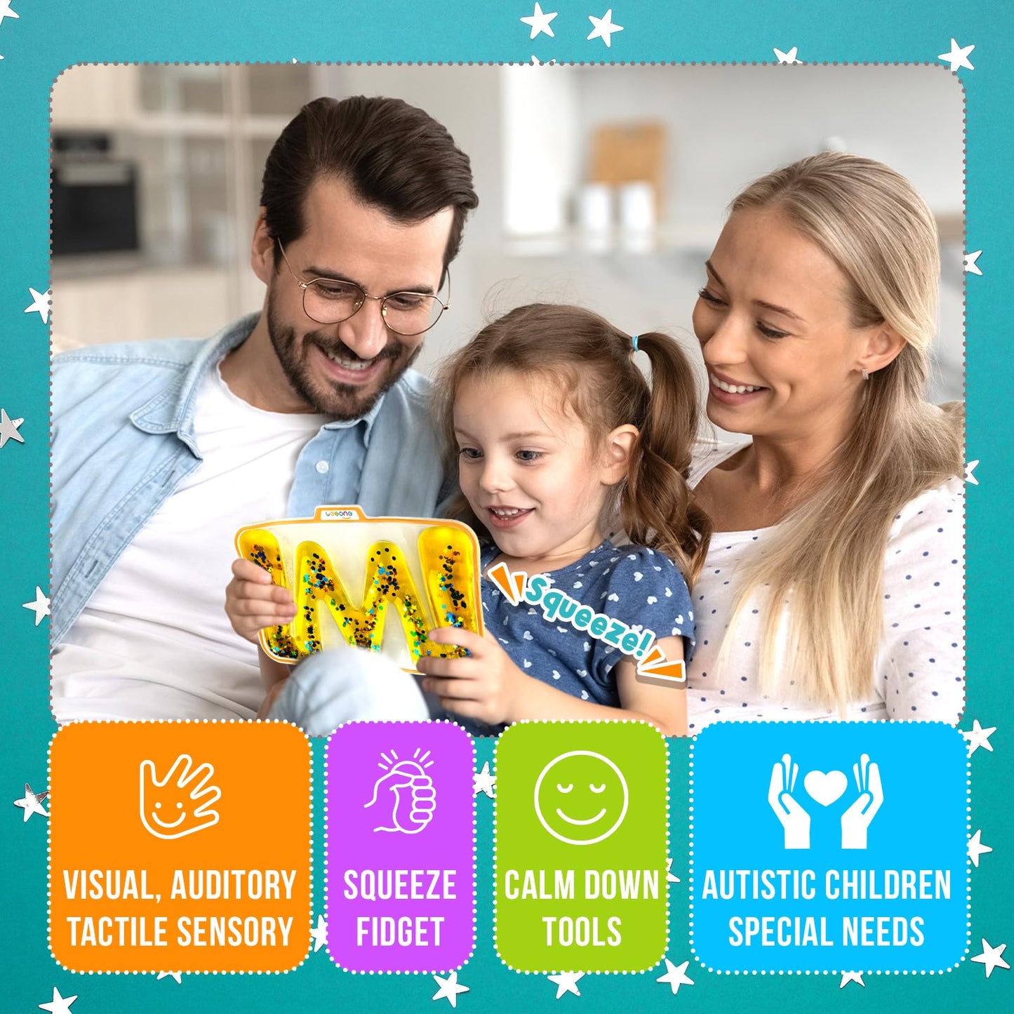LESONG Sensory Tubes 6-Pack — Calming Fidget Toys for Kids & Adults