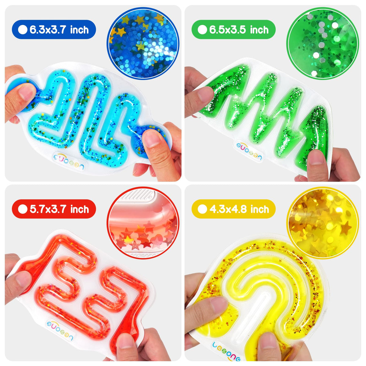 LESONG Squishy Sensory Tubes – Calming Fidget Toys for Kids & Adults