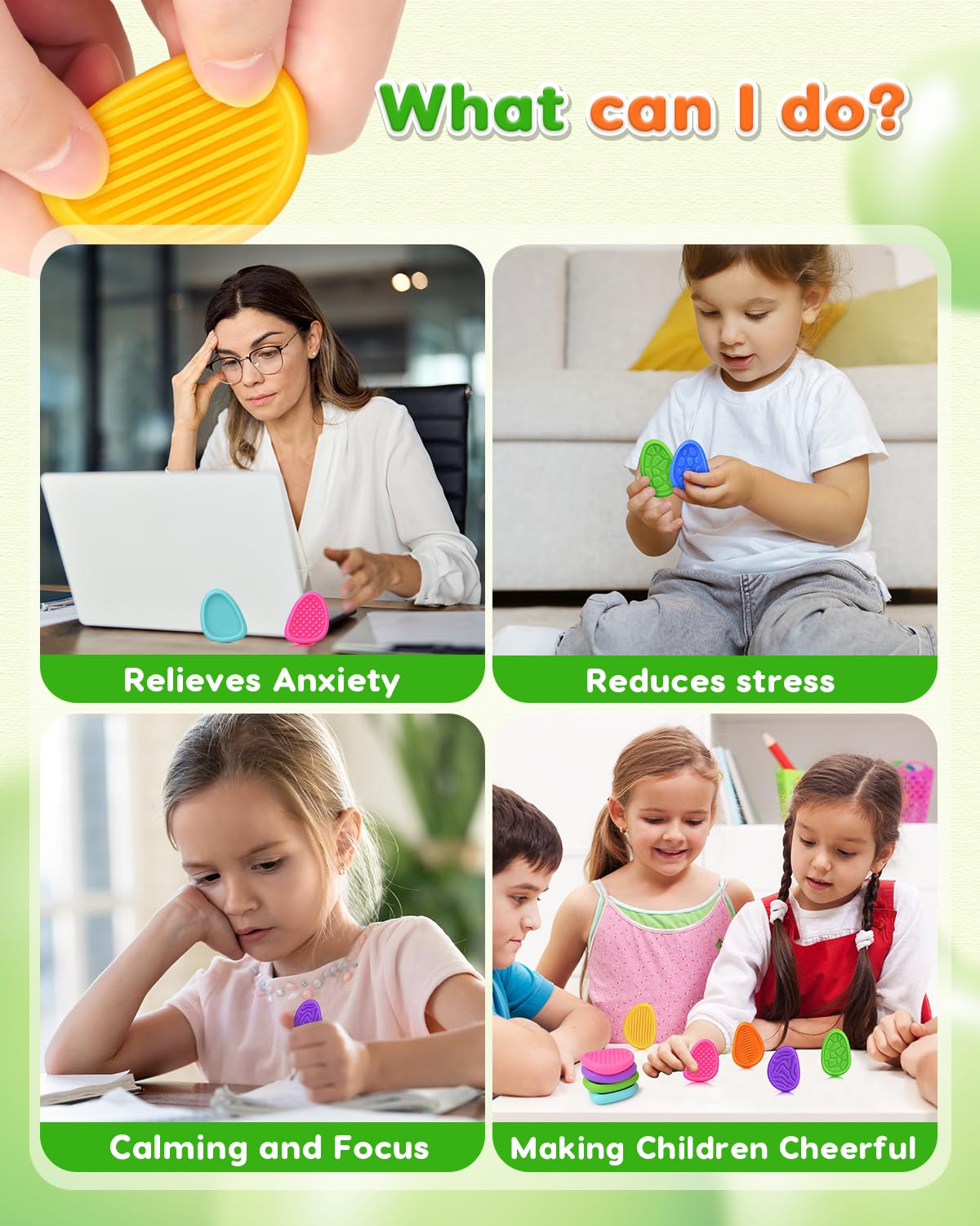 LESONG Fidget Toys: Sensory Stone 24 Pack – Quiet Worry Stones for Kids & Adults