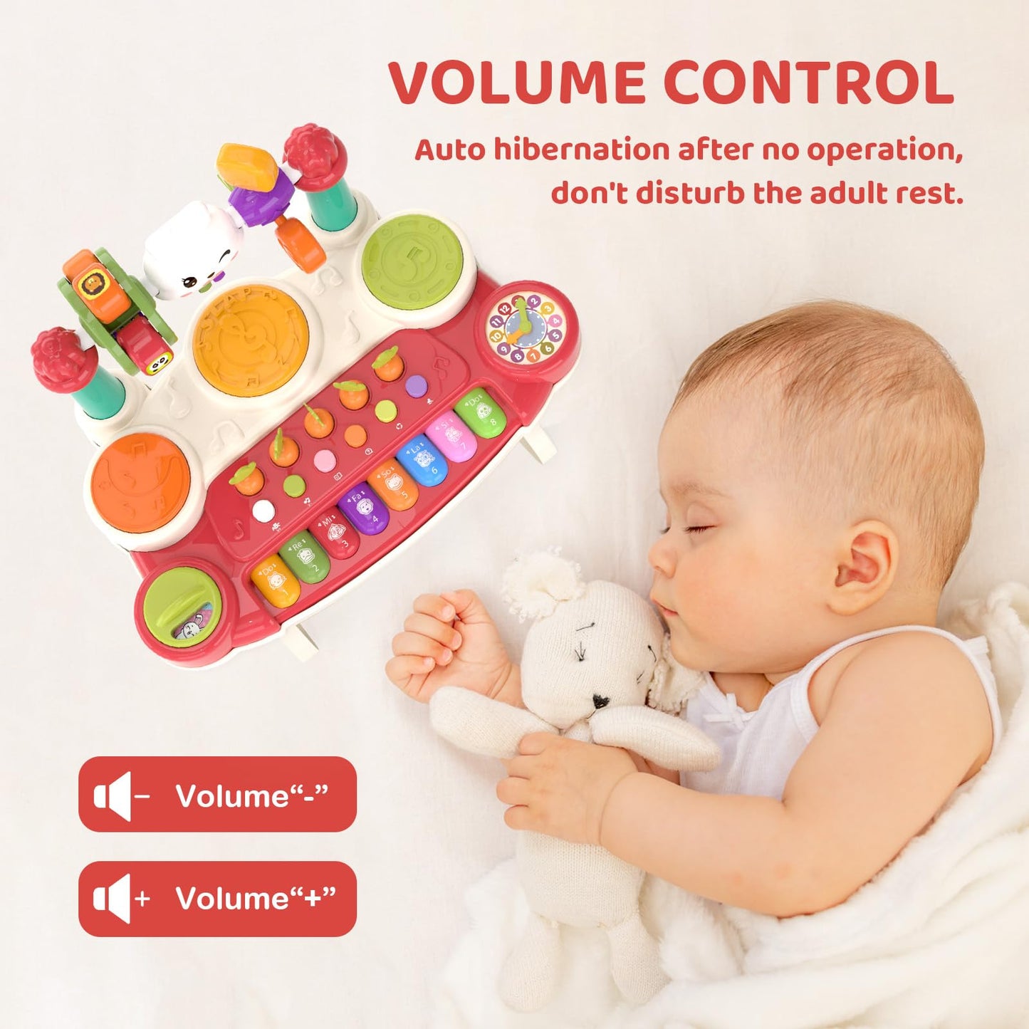 LESSETI 20-in-1 Baby Musical Toy | Interactive Piano & Drum Set for Toddlers