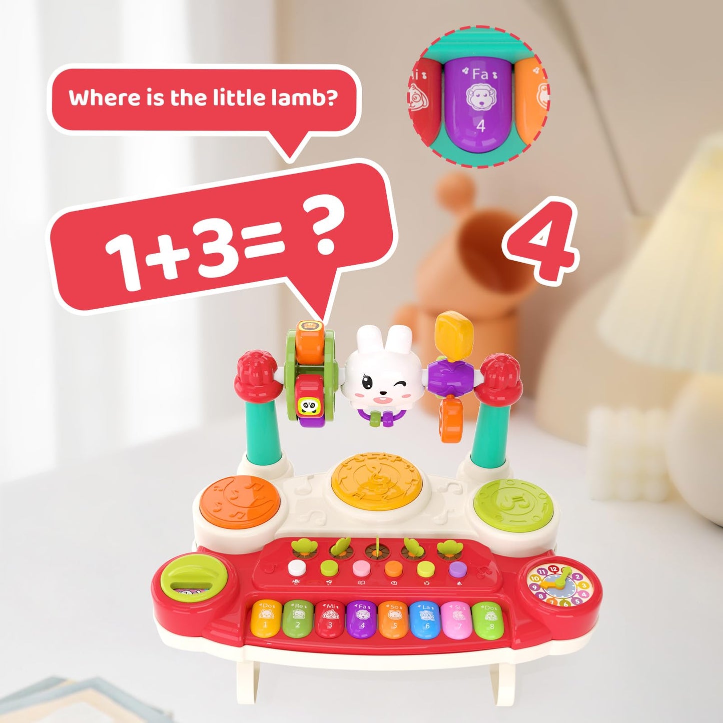 LESSETI 20-in-1 Baby Musical Toy | Interactive Piano & Drum Set for Toddlers