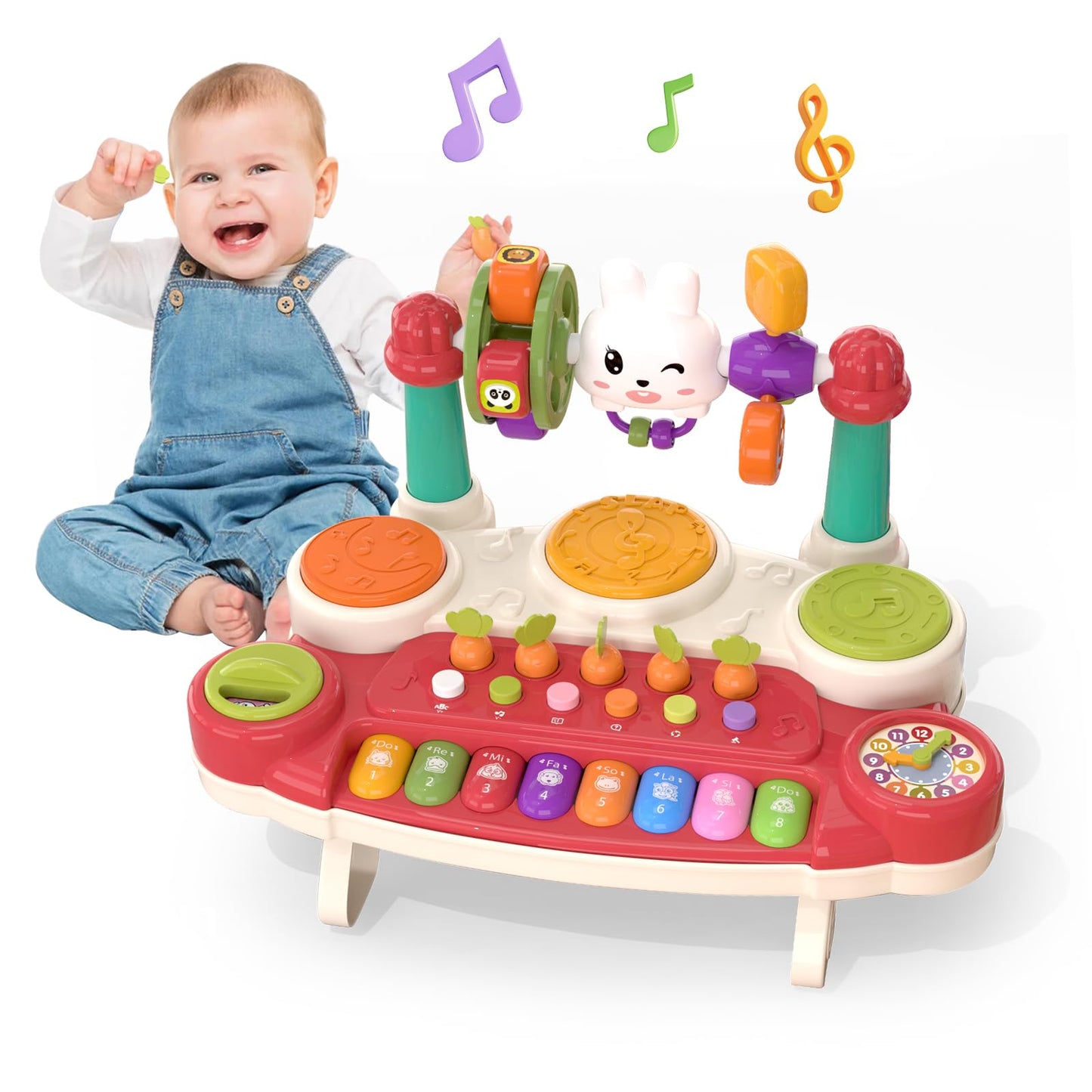 LESSETI 20-in-1 Baby Musical Toy | Interactive Piano & Drum Set for Toddlers