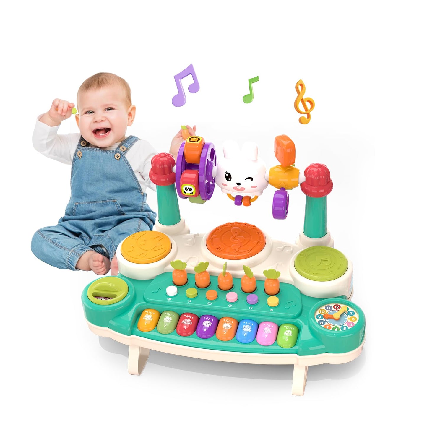 LESSETI 20-in-1 Baby Musical Toys – Interactive Piano & Drum Set for Ages 6–18 Months