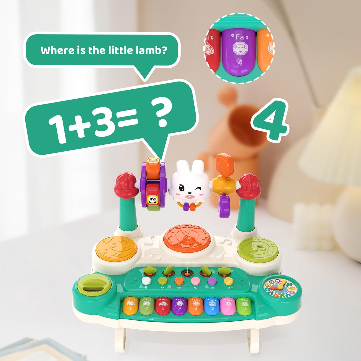 LESSETI 20-in-1 Baby Musical Toys – Interactive Piano & Drum Set for Ages 6–18 Months