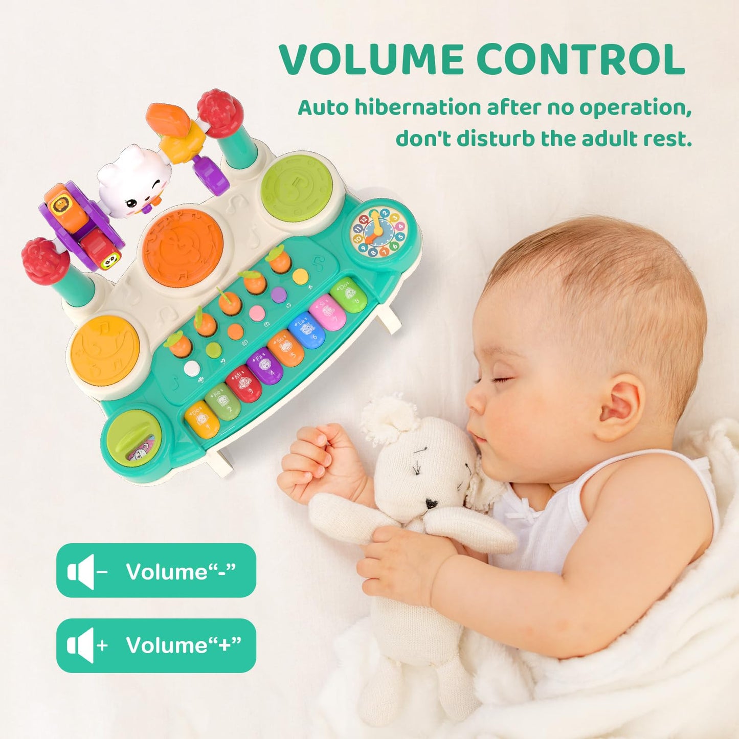 LESSETI 20-in-1 Baby Musical Toys – Interactive Piano & Drum Set for Ages 6–18 Months