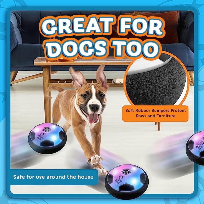 Let Loose Moose Hover Soccer Ball – LED Indoor 2-Pack Glow Football Toys for Kids