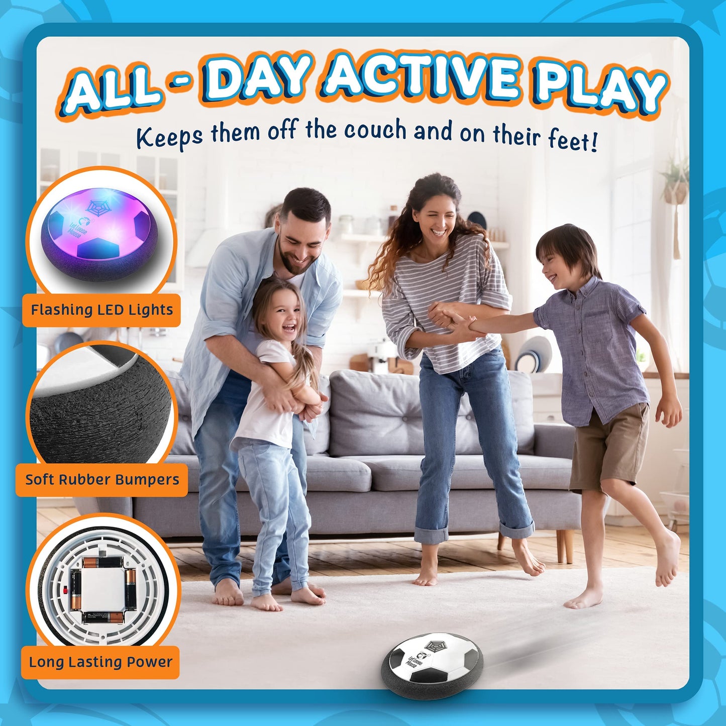Let Loose Moose Hover Soccer Ball – LED Indoor 2-Pack Glow Football Toys for Kids