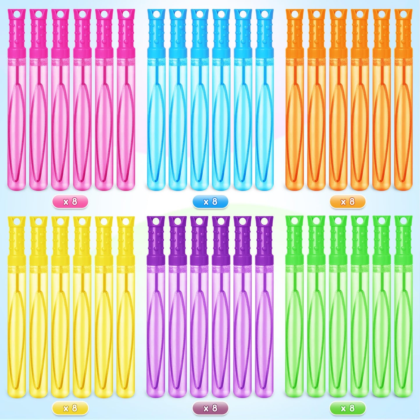 Letapapa Bubble Wand Set – 48 Wands, 6 Colors, Giant 2oz Bubbles