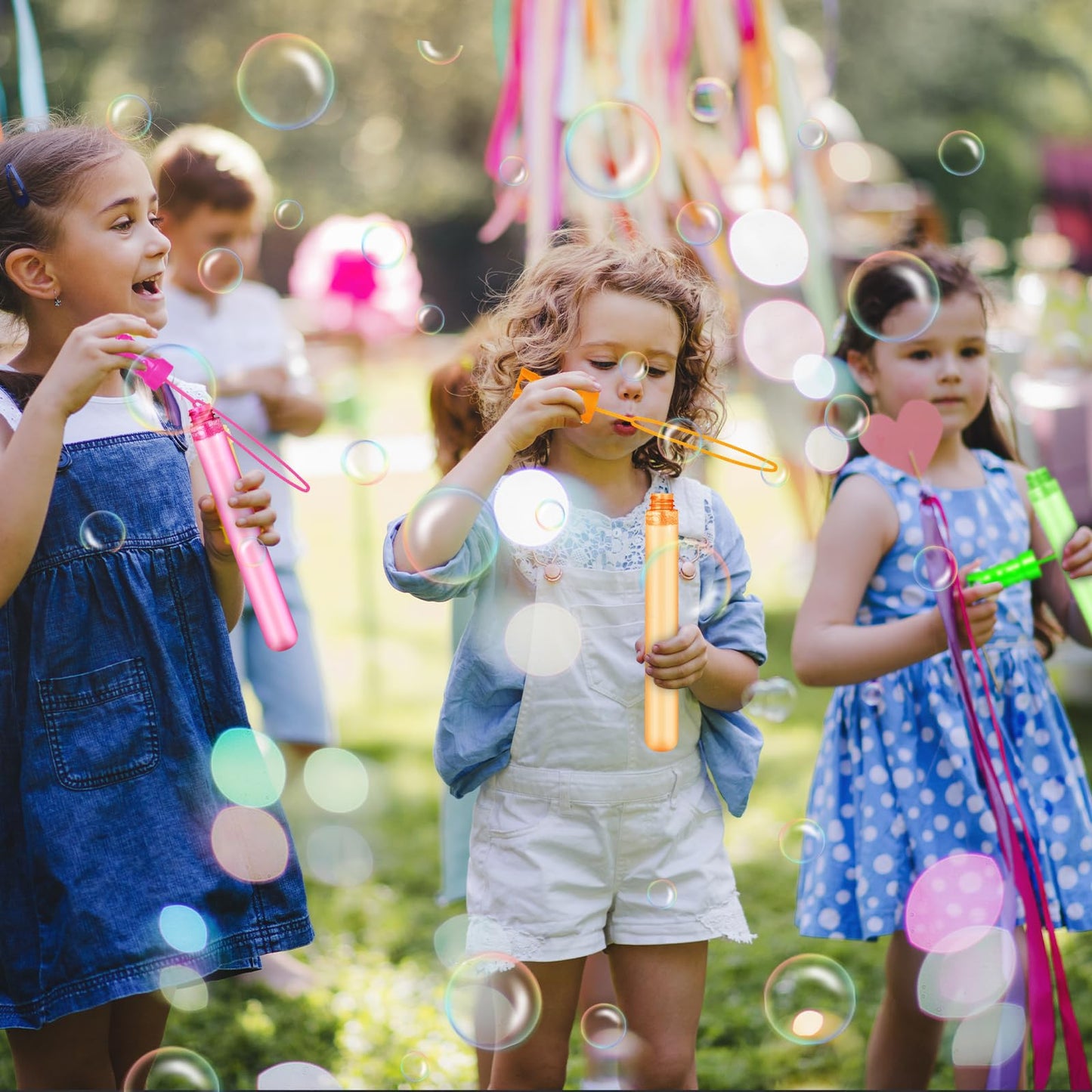Letapapa Bubble Wand Set – 48 Wands, 6 Colors, Giant 2oz Bubbles