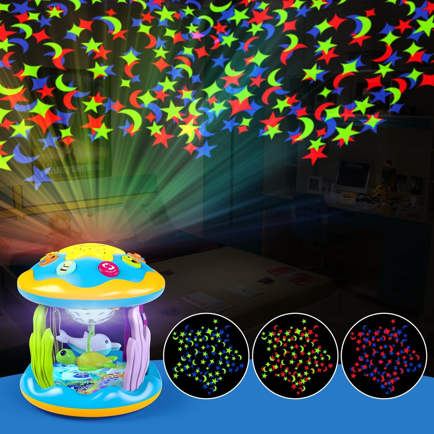 Letapapa 4-in-1 Musical Rotating Projector Baby Toy – Tummy Time Light-Up for 6-12 Months