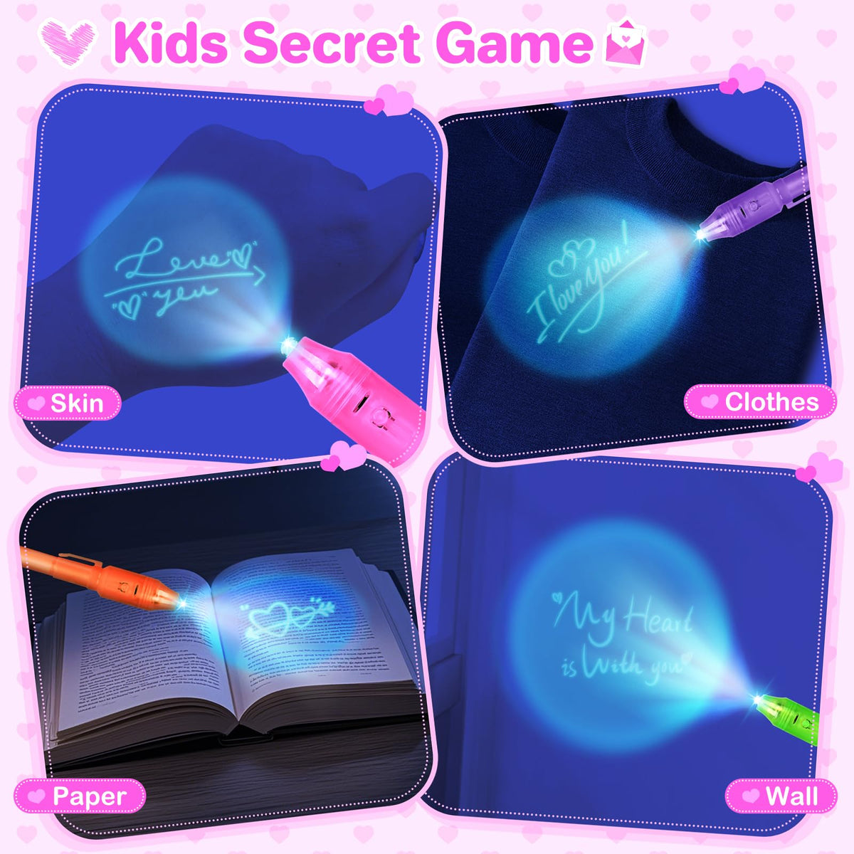 Letapapa 24-Pack Valentines Cards with Invisible Ink Pens – Fun Classroom Exchange Gifts for Kids