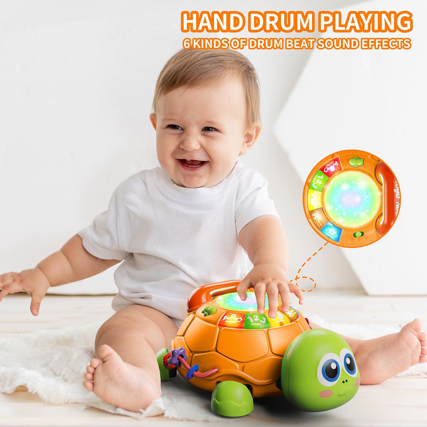 Letapapa Musical Turtle Crawl Toy for Babies 6–18 Months – Light & Sound Educational Toy