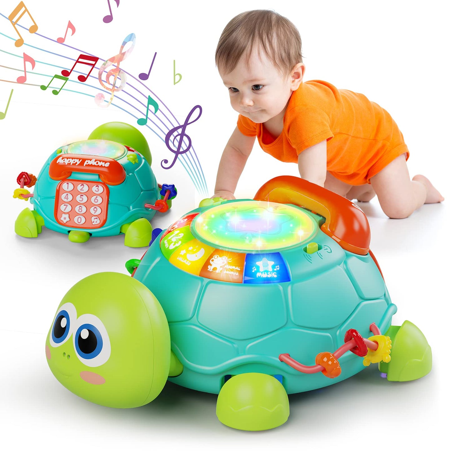 Letapapa Baby Toys 6-12M | Musical Turtle Crawling Toy with Lights & Sounds