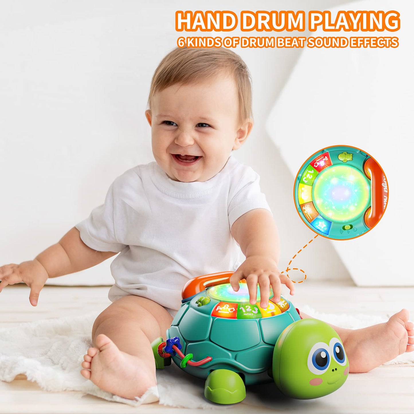 Letapapa Baby Toys 6-12M | Musical Turtle Crawling Toy with Lights & Sounds