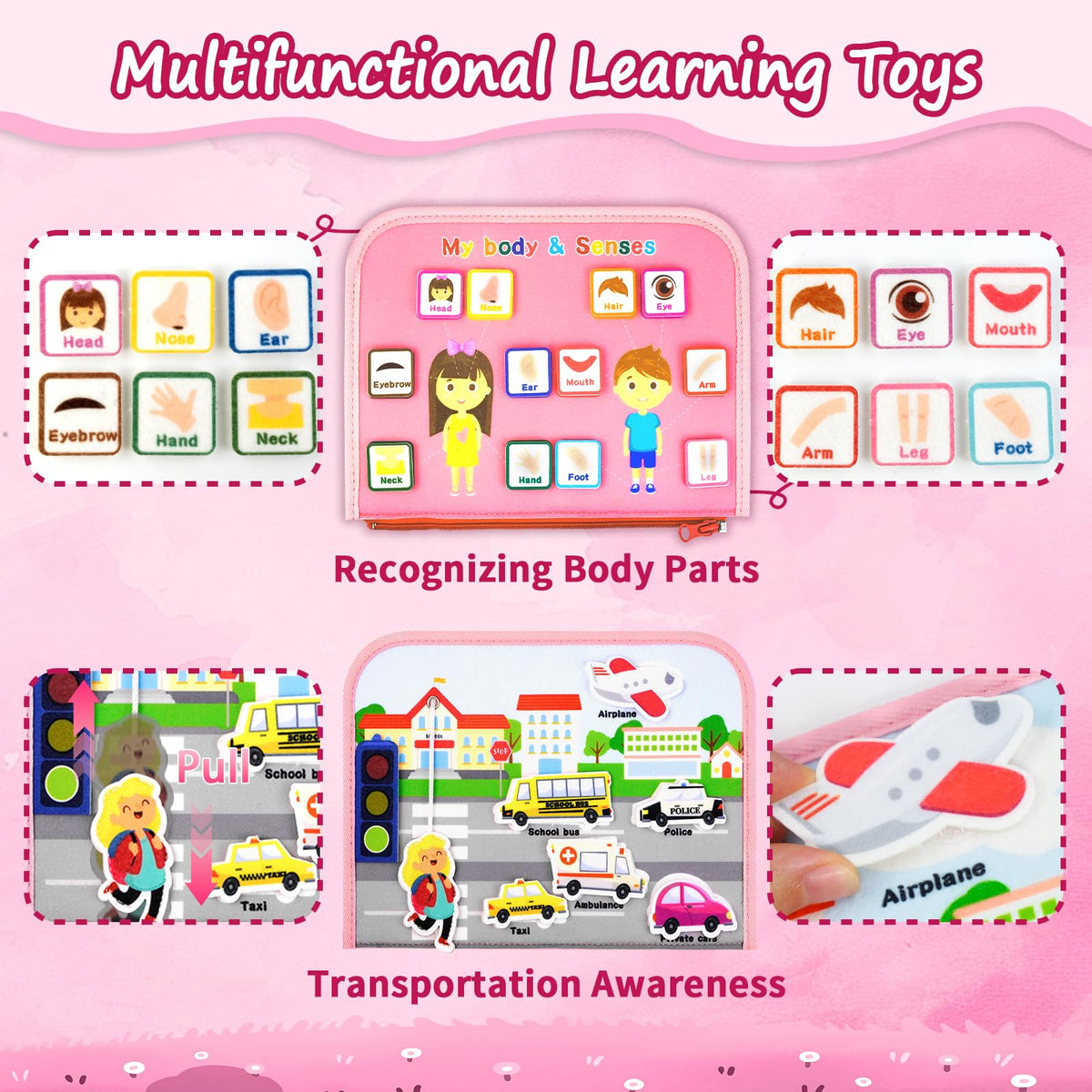 Letoya Busy Board Princess – Montessori Toddler Toy for Fine Motor Skills & Travel