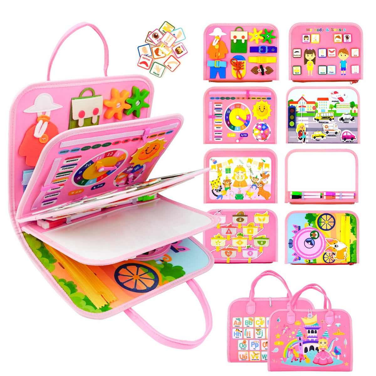 Letoya Busy Board Princess – Montessori Toddler Toy for Fine Motor Skills & Travel
