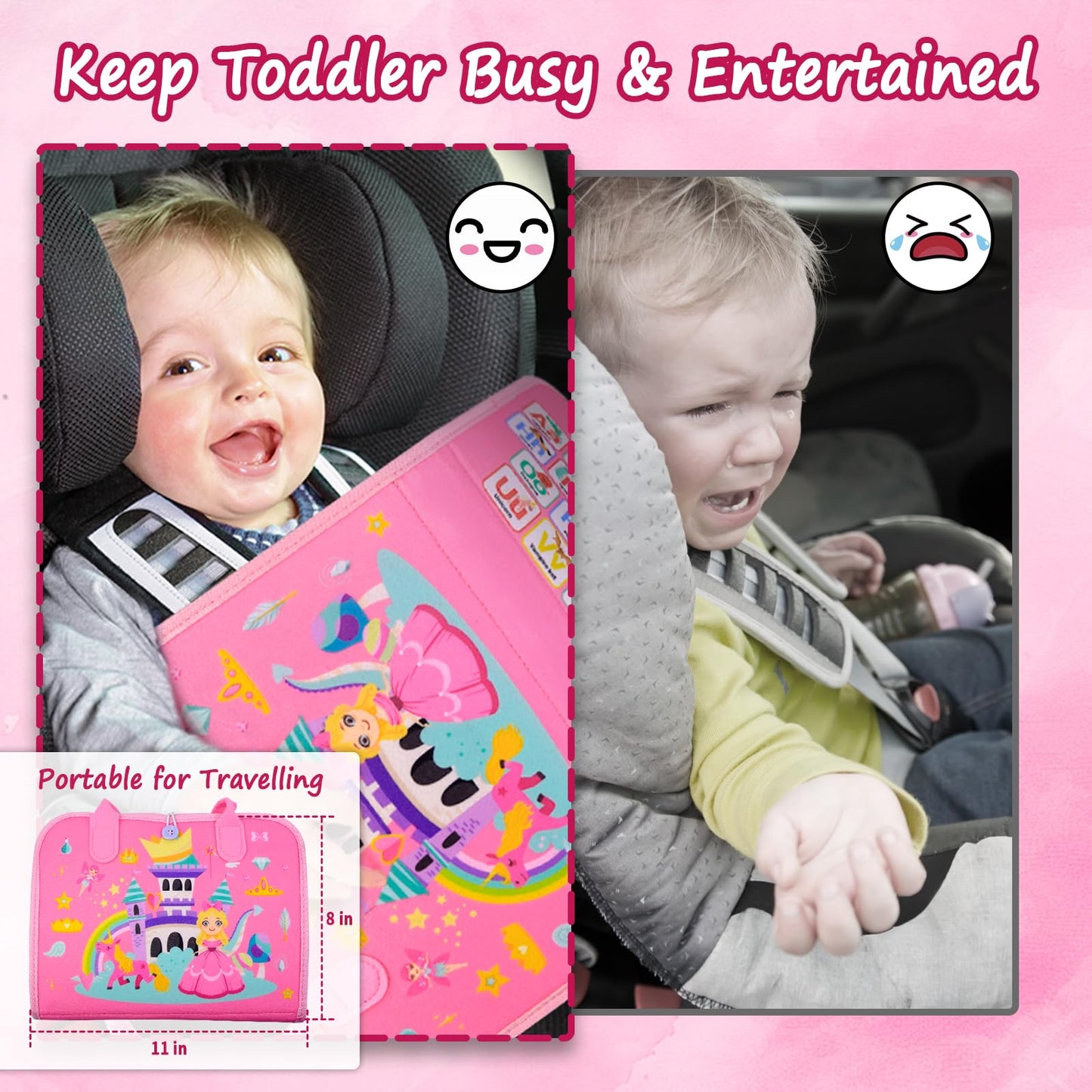 Letoya Busy Board Princess – Montessori Toddler Toy for Fine Motor Skills & Travel