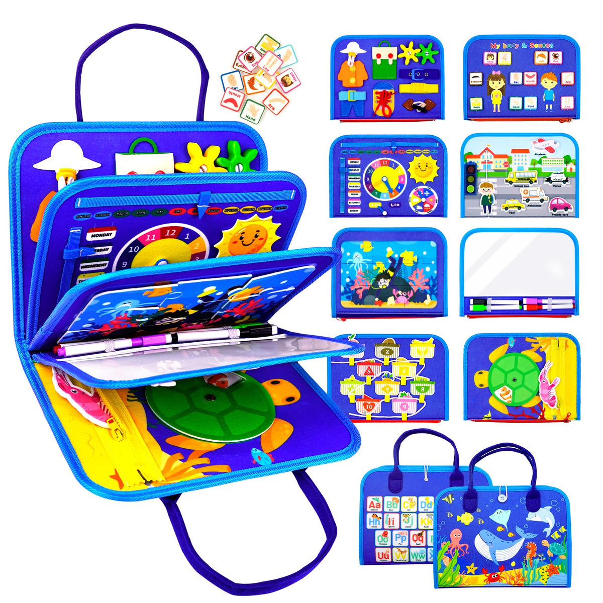 Letoya Ocean Busy Board – Montessori Toddler Toy for 1–4 Year Olds