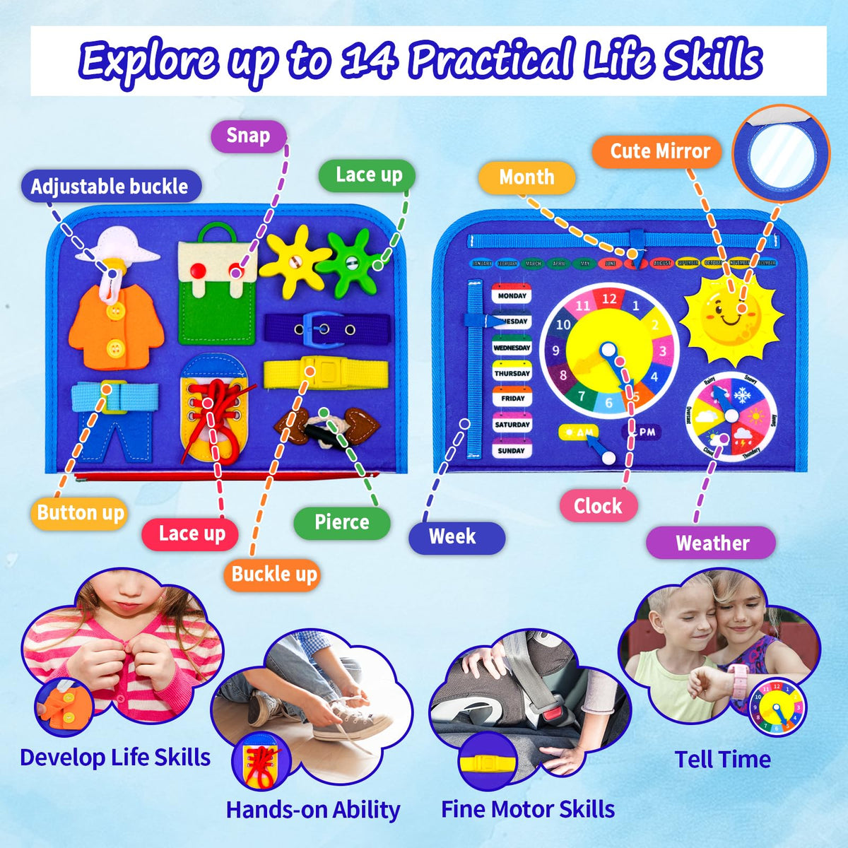 Letoya Ocean Busy Board – Montessori Toddler Toy for 1–4 Year Olds