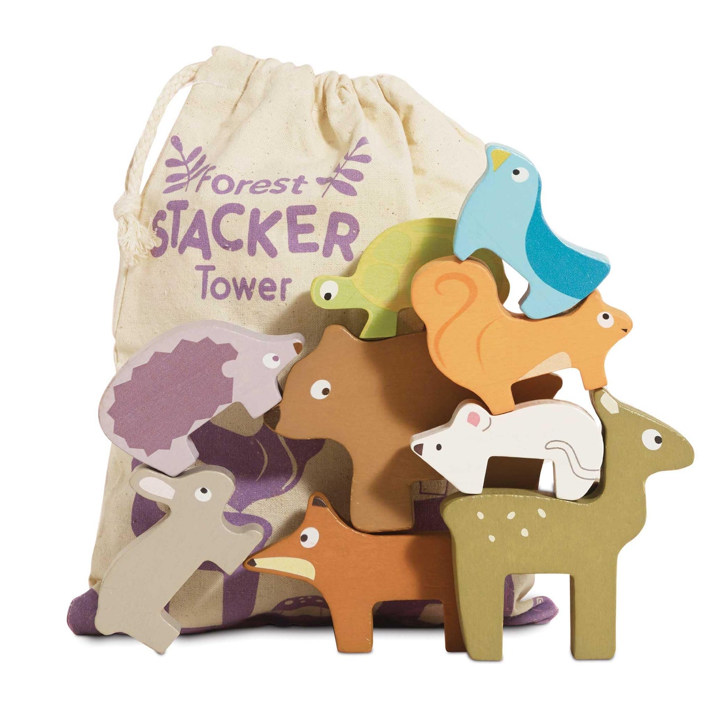 Le Toy Van Wooden Petilou Forest Stacker & Bag – Educational Toy for Toddlers