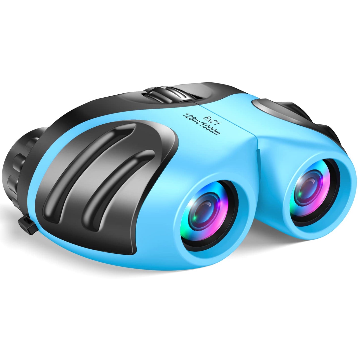 LET'S GO! Kids Binoculars – 8x Magnification, Safe & Durable Outdoor Toy (Blue)