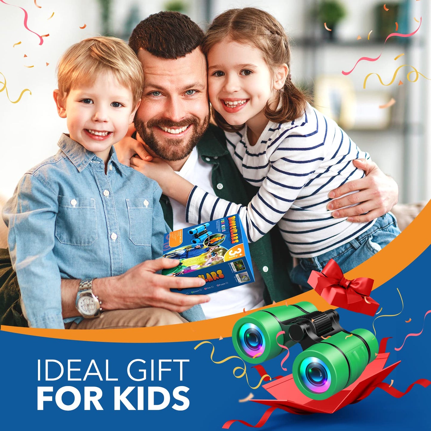 LET'S GO! Kids Binoculars 3-7: Bird Watching, Hiking & Camping Toy