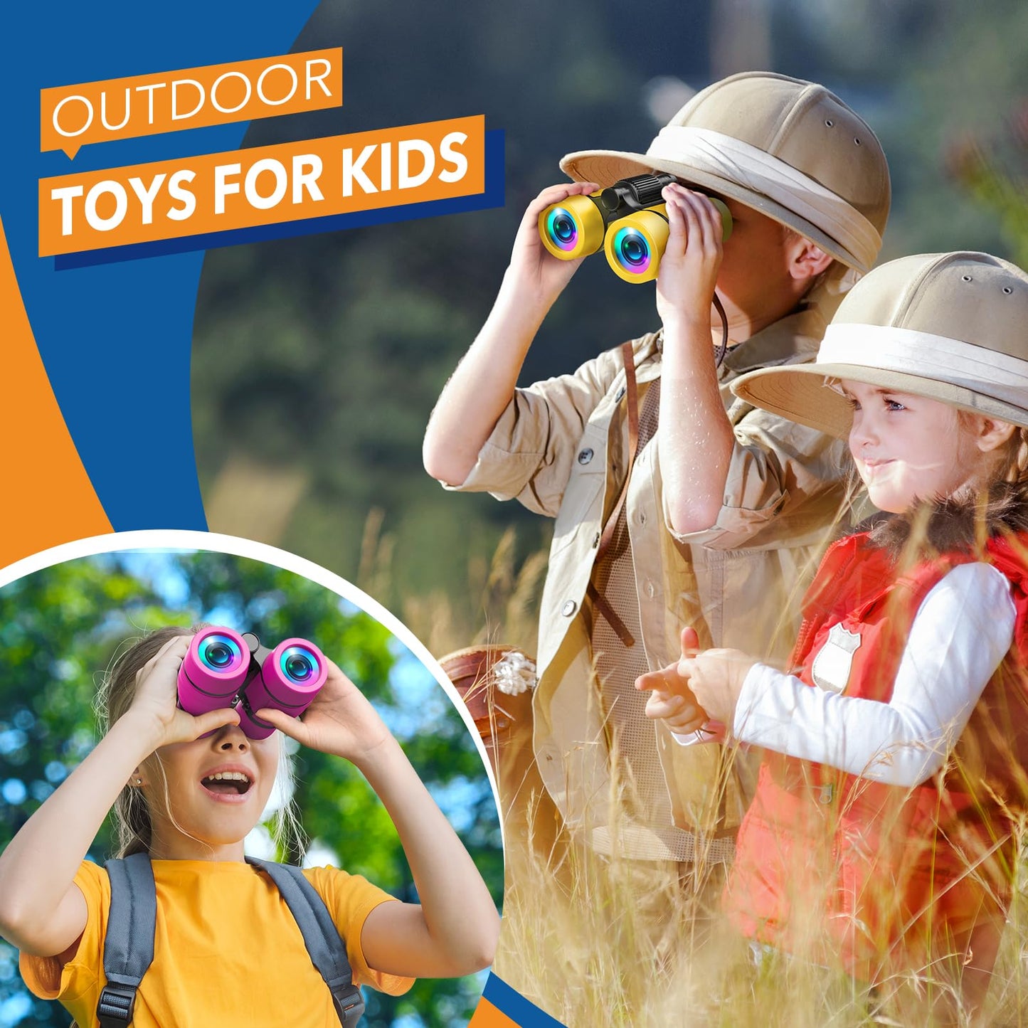 LET'S GO! Bird Watching Binoculars for Kids (Ages 3-7) – Outdoor Learning Toy