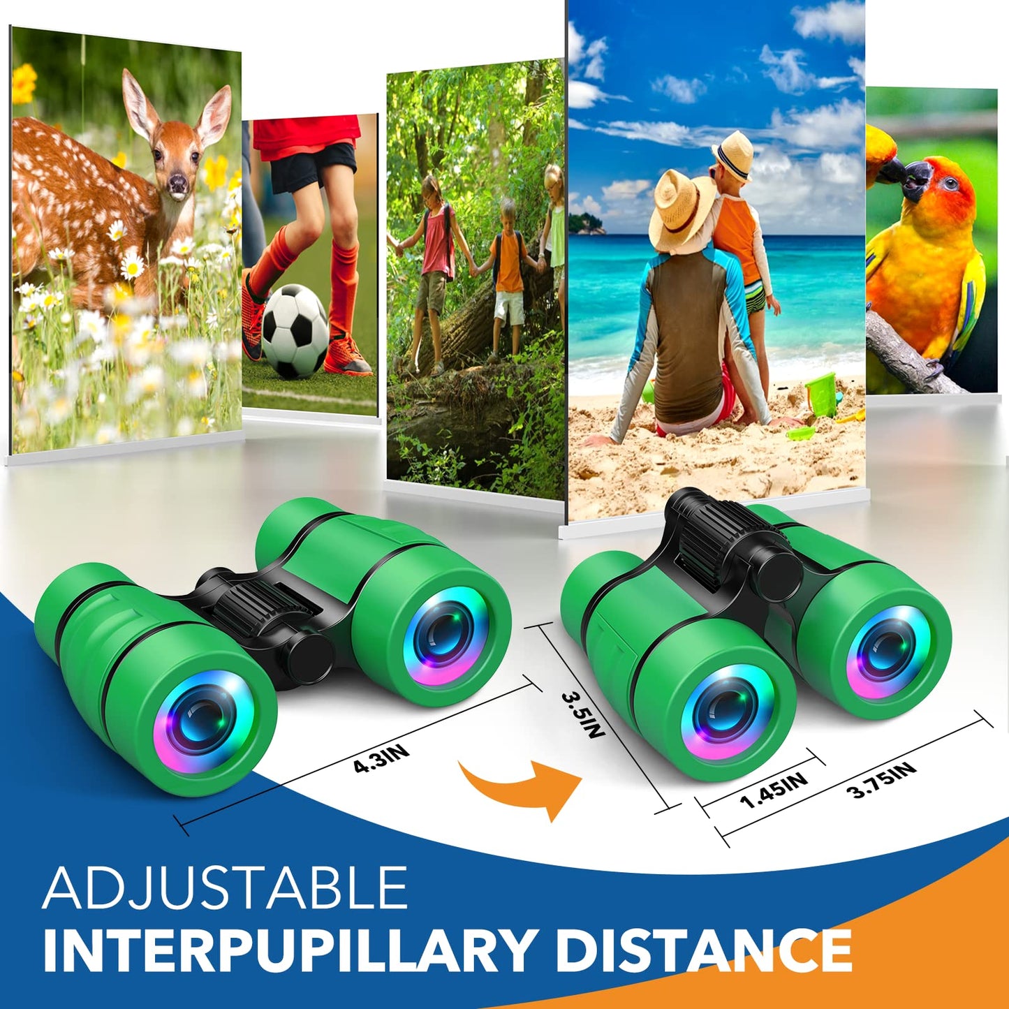 LET'S GO! Kids Binoculars 3-7: Bird Watching, Hiking & Camping Toy