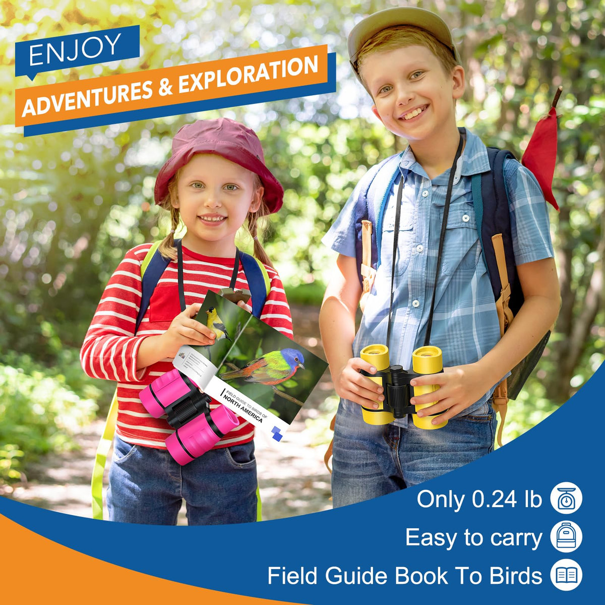LET'S GO! Bird Watching Binoculars for Kids (Ages 3-7) – Outdoor Learning Toy