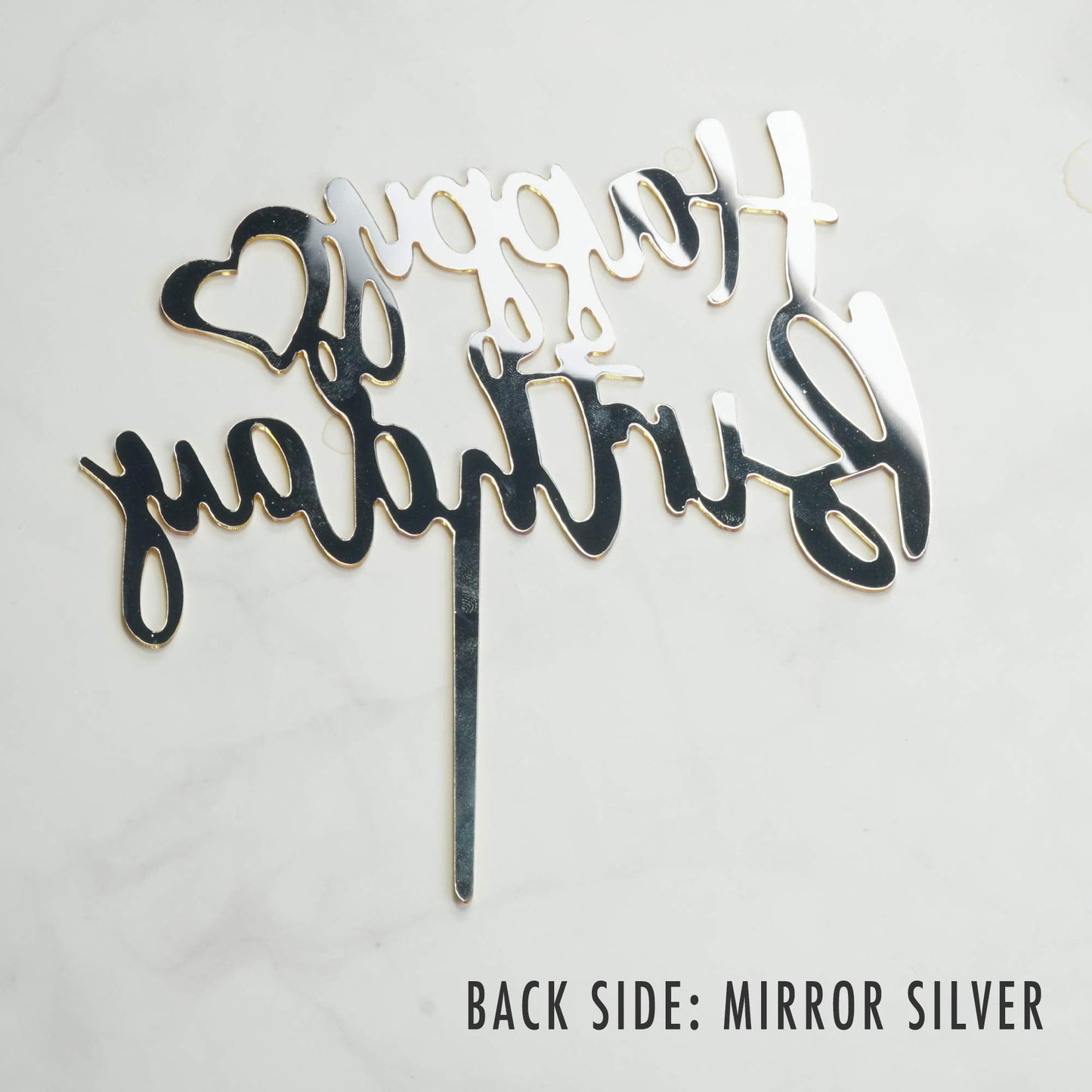 LetsCake 6-Pack Rose Gold Birthday Topper Set | Double-Sided Acrylic Sign