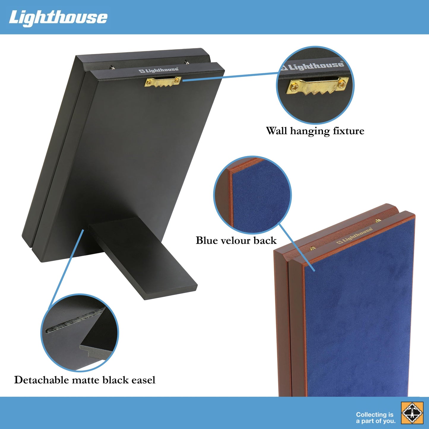 Leuchtturm Lighthouse Presentation Case for One PSA Holder | Volterra Box, Mahogany Finish