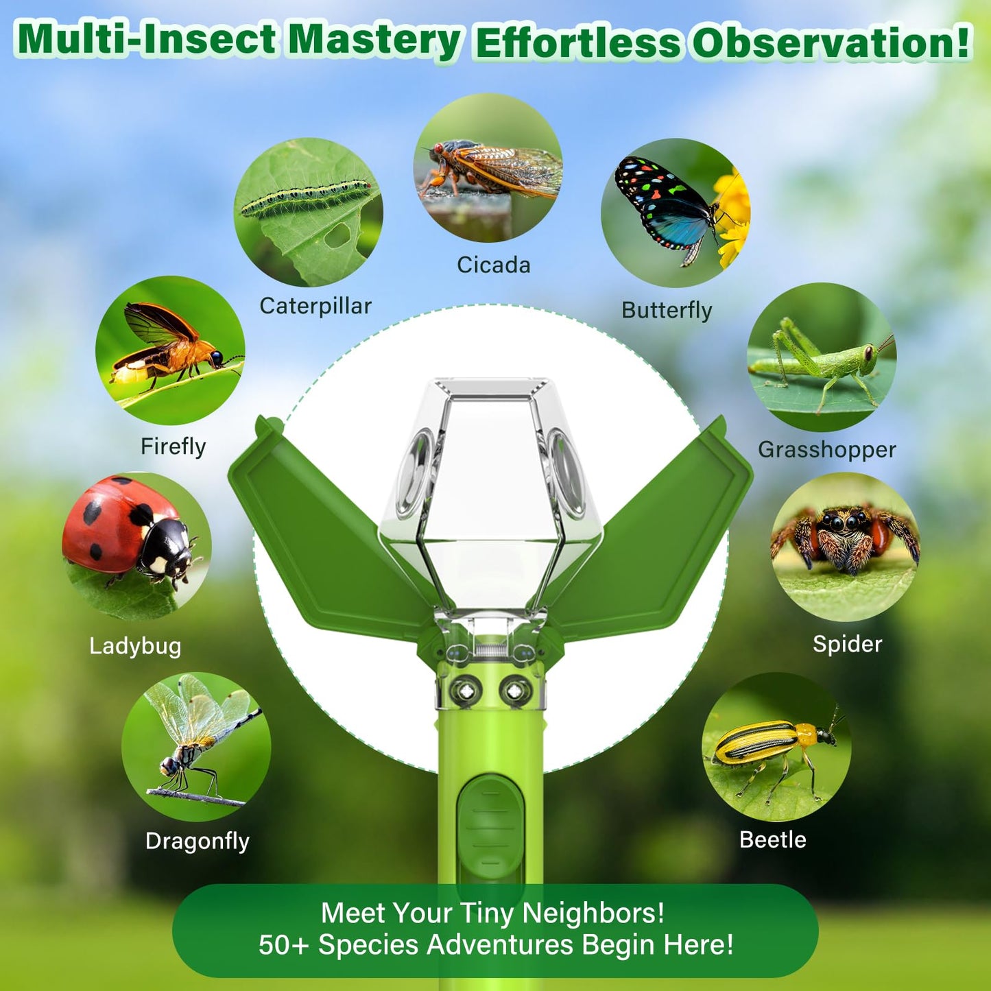 LEUOA Bug Catcher Kit for Kids – 6x Magnifier Insect Trap & STEM Explorer