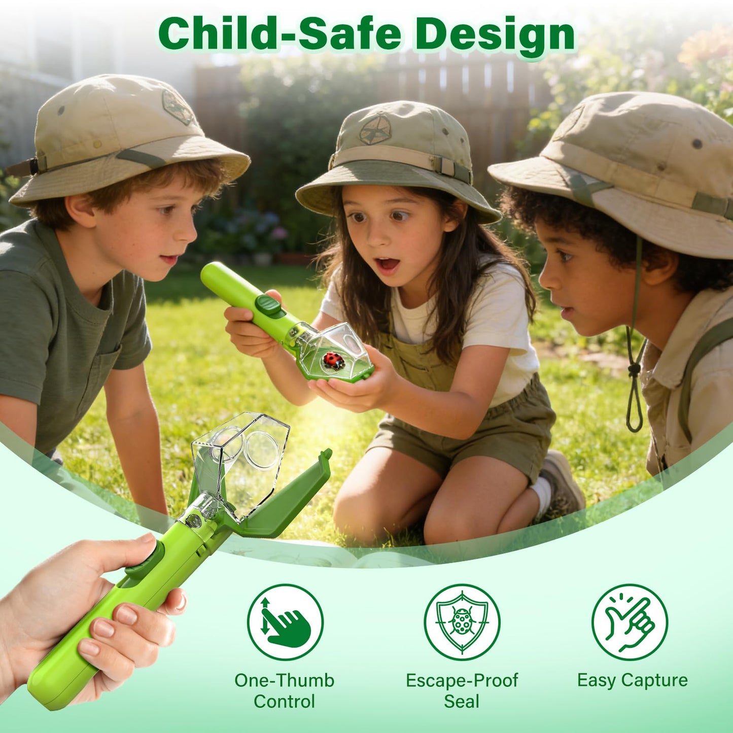 LEUOA Bug Catcher Kit for Kids – 6x Magnifier Insect Trap & STEM Explorer