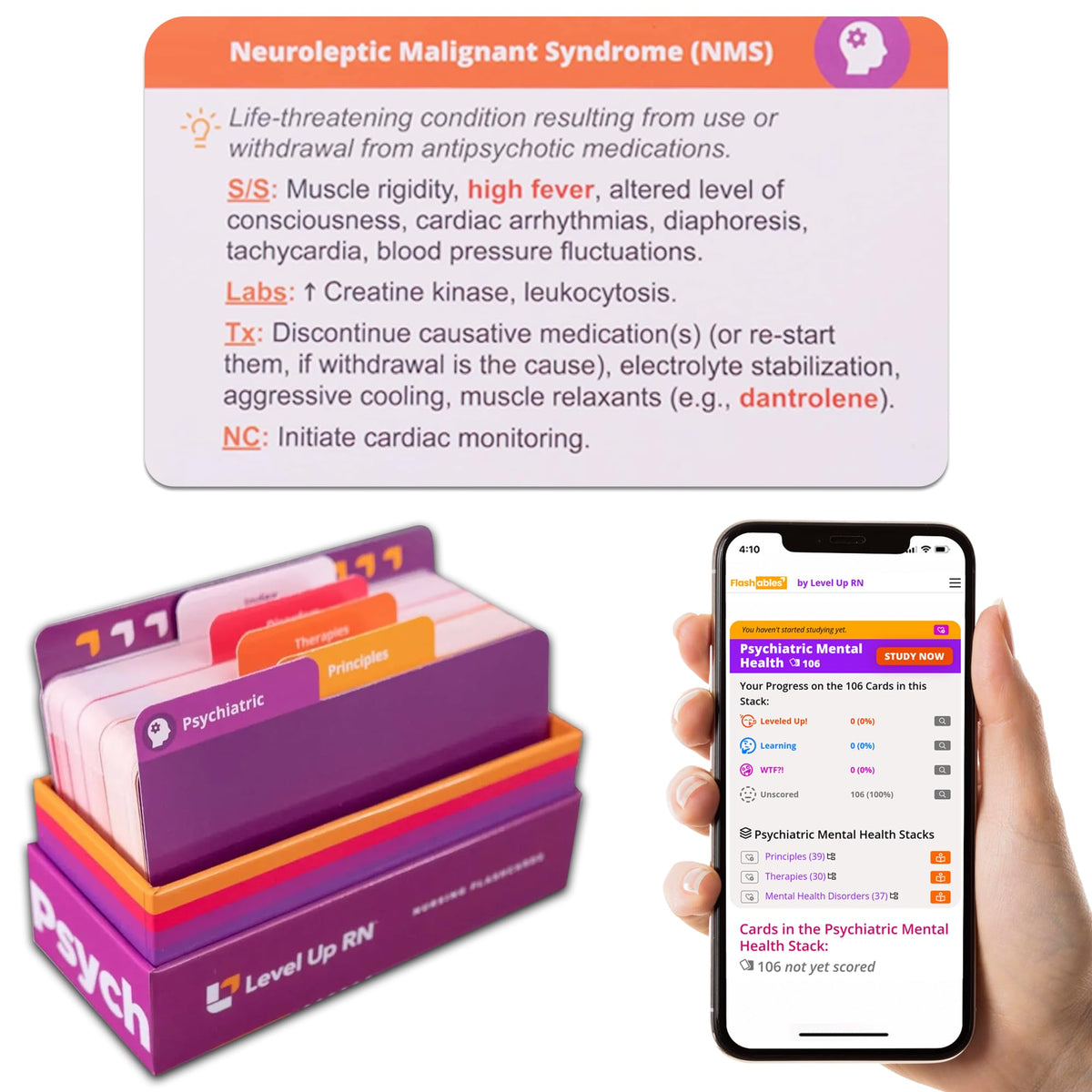Level Up RN Psychiatric Mental Health Flash Cards – 111 Essential NCLEX Review