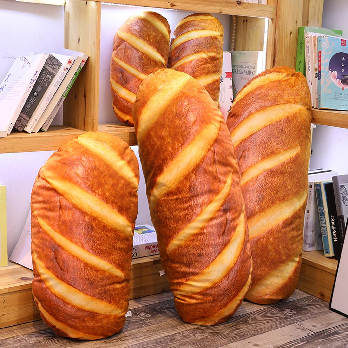 Levenkeness 3D Bread Shape Plush Pillow — Realistic 60 cm Toast Cushion