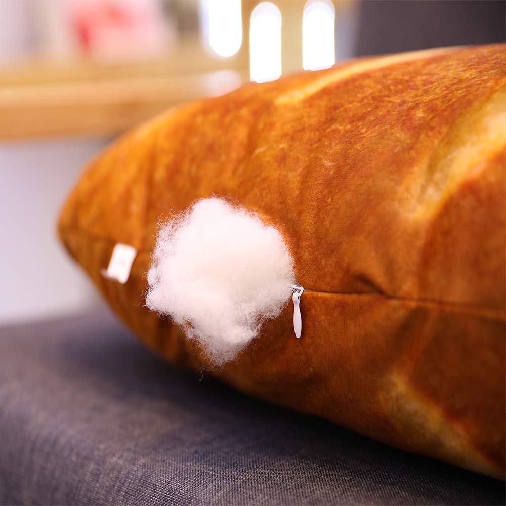 Levenkeness 3D Bread Shape Plush Pillow — Realistic 60 cm Toast Cushion