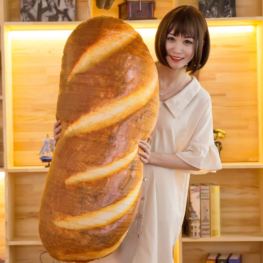Levenkeness 3D Simulation Bread Plush Pillow – 100 cm Toast Bread Cushion for Home Decor & Cozy Hugs