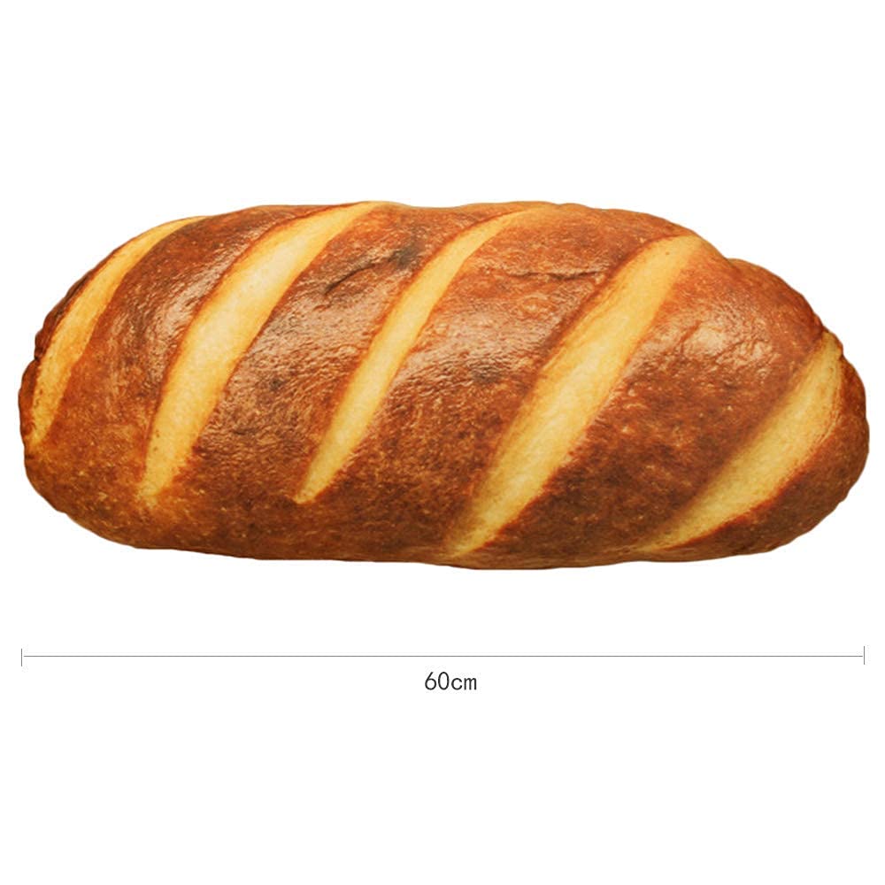 Levenkeness 3D Bread Shape Plush Pillow — Realistic 60 cm Toast Cushion