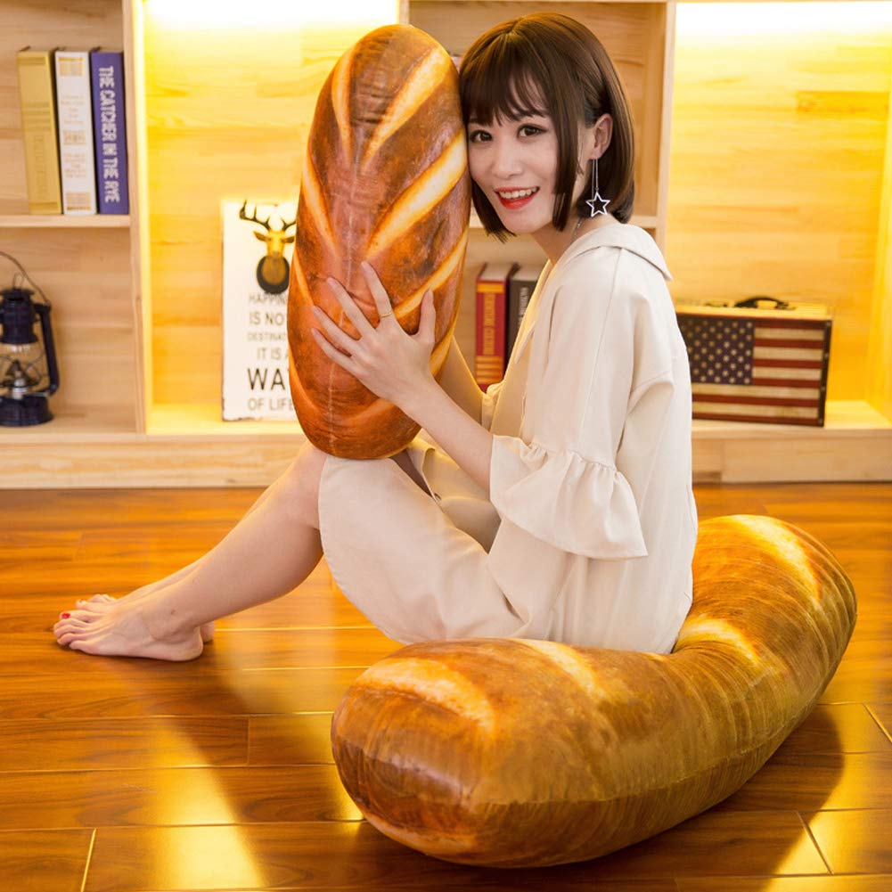 Levenkeness 3D Simulation Bread Plush Pillow – 100 cm Toast Bread Cushion for Home Decor & Cozy Hugs