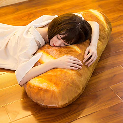 Levenkeness 3D Simulation Bread Plush Pillow – 100 cm Toast Bread Cushion for Home Decor & Cozy Hugs