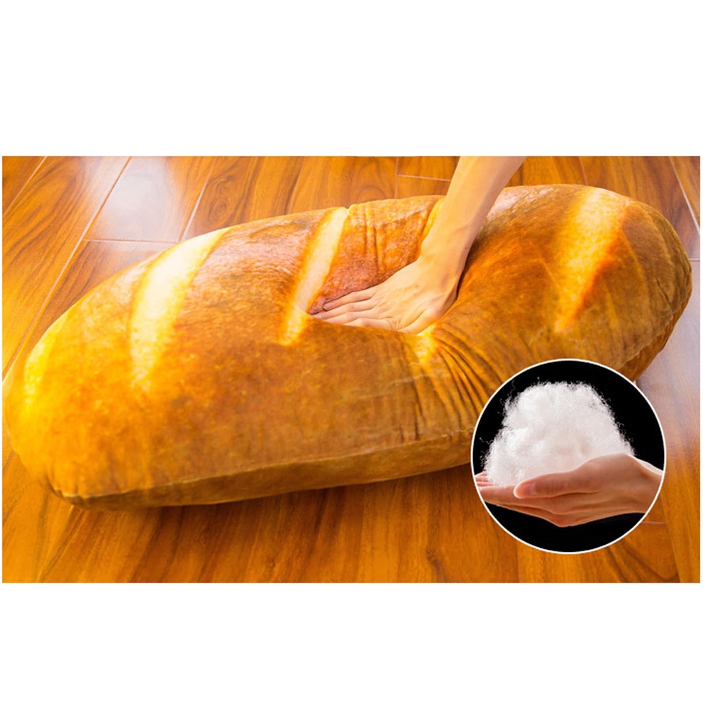 Levenkeness 3D Simulation Bread Shape Plush Pillow – 80 cm Soft Toast Bread Cushion for Home Decor