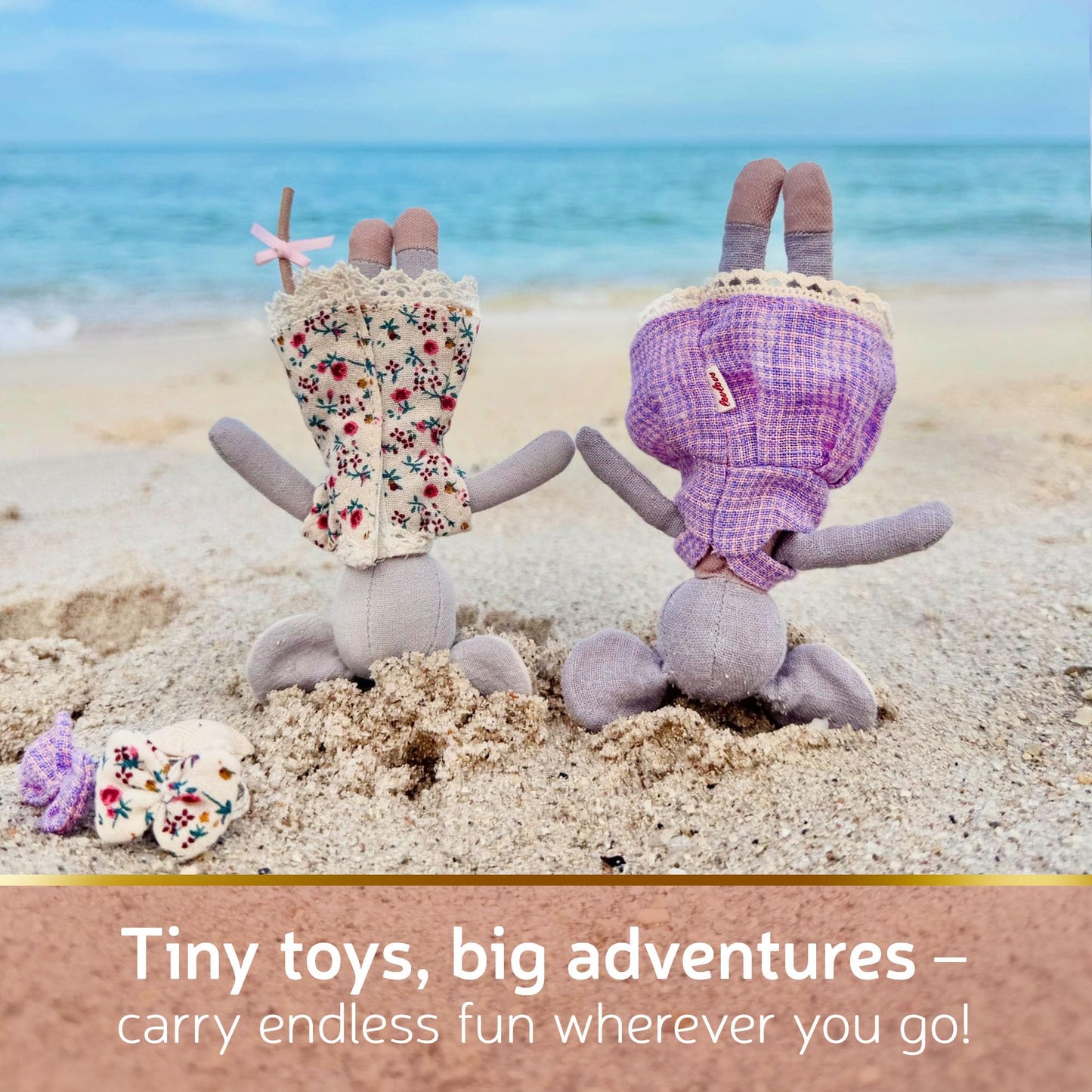 LEVLOVS Mouse in a Box: Soft Linen Cotton Toy for Imaginative Play and Nursery Decor