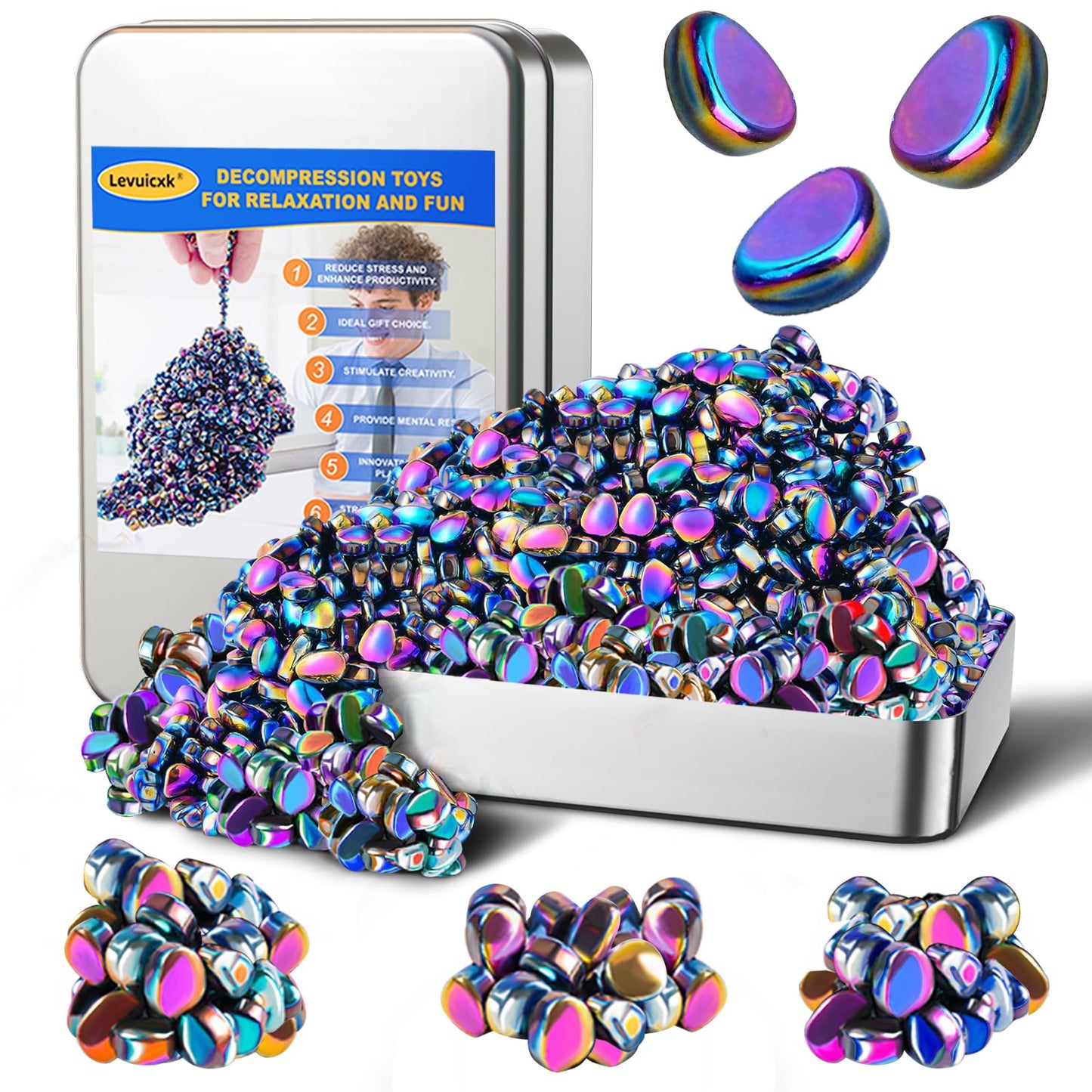 Levuicxk 1000pcs Adult Fidget Toys Set | Magnetic Putty & Desk Stress Relief Magnets