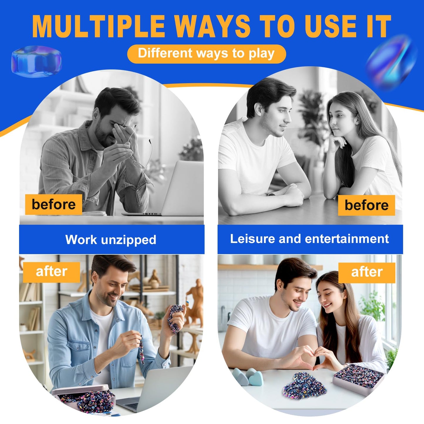 Levuicxk 1000pcs Adult Fidget Toys Set | Magnetic Putty & Desk Stress Relief Magnets