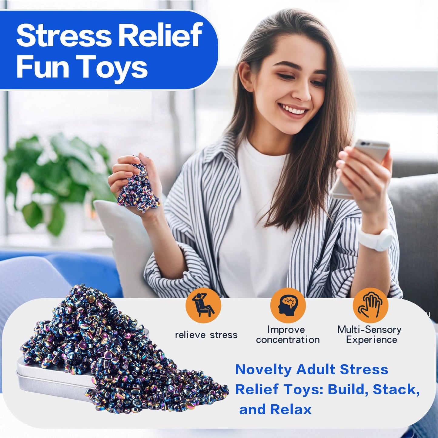 Levuicxk 1000pcs Adult Fidget Toys Set | Magnetic Putty & Desk Stress Relief Magnets