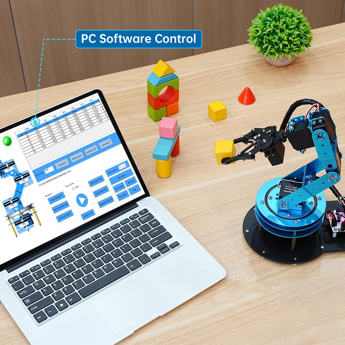 LewanSoul LeArm 6DOF Robotic Arm Kit - PC App Control, 5 Servos, Tutorial