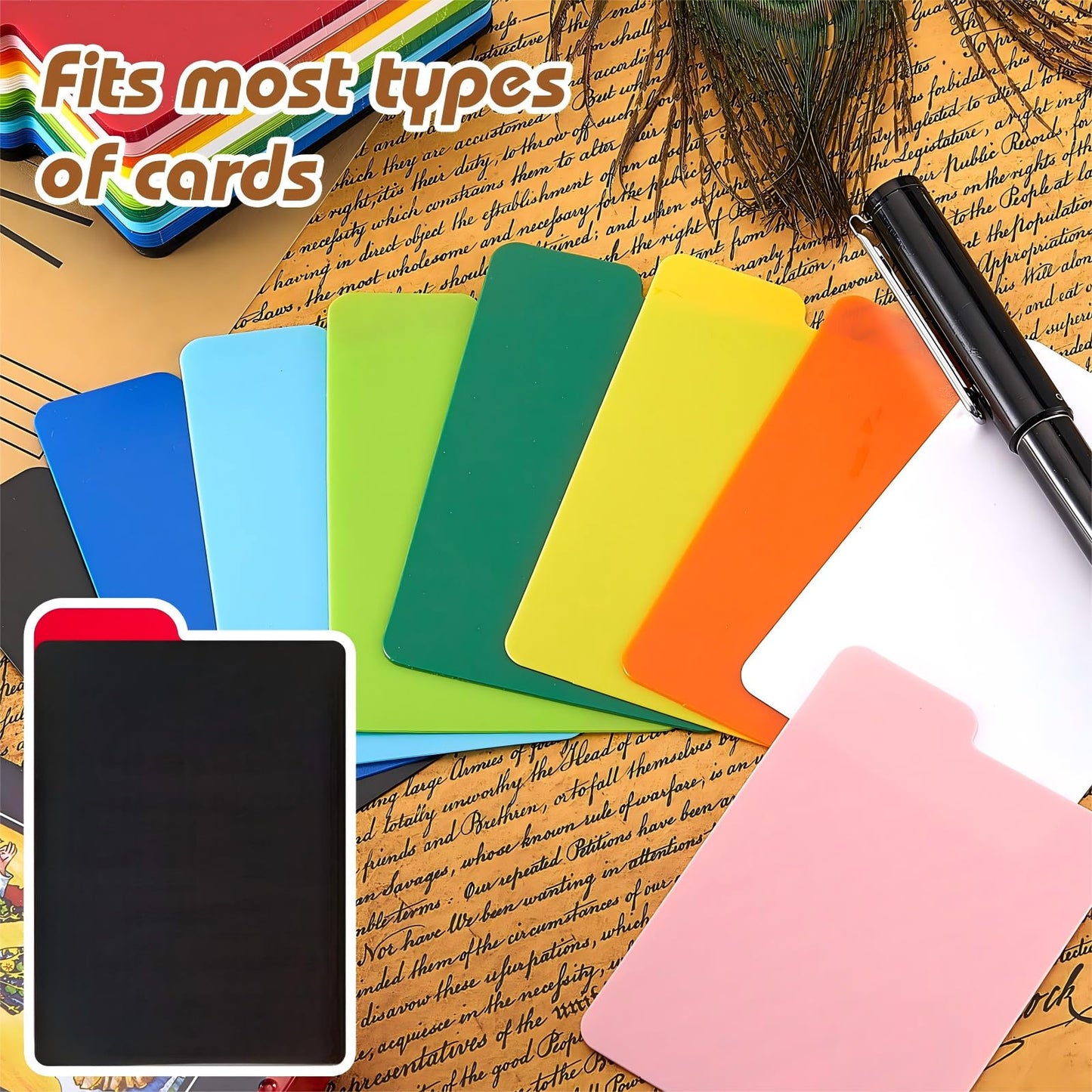 Lewtemi Card Dividers Multicolor – 50 Pcs (2.6 x 3.8 in) Trading Card Page Dividers for Organization