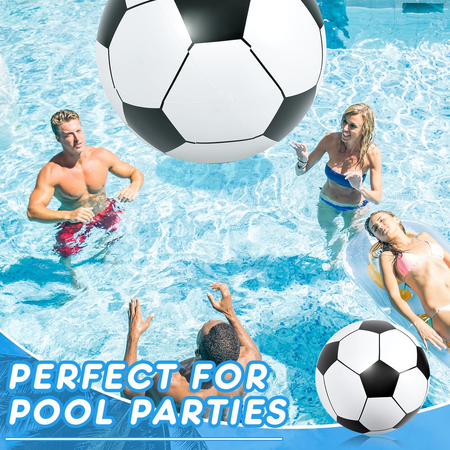 Lewtemi Big Inflatable Giant Soccer Ball – 5.9 ft Jumbo Beach Ball for Pool, Beach, and Party Fun