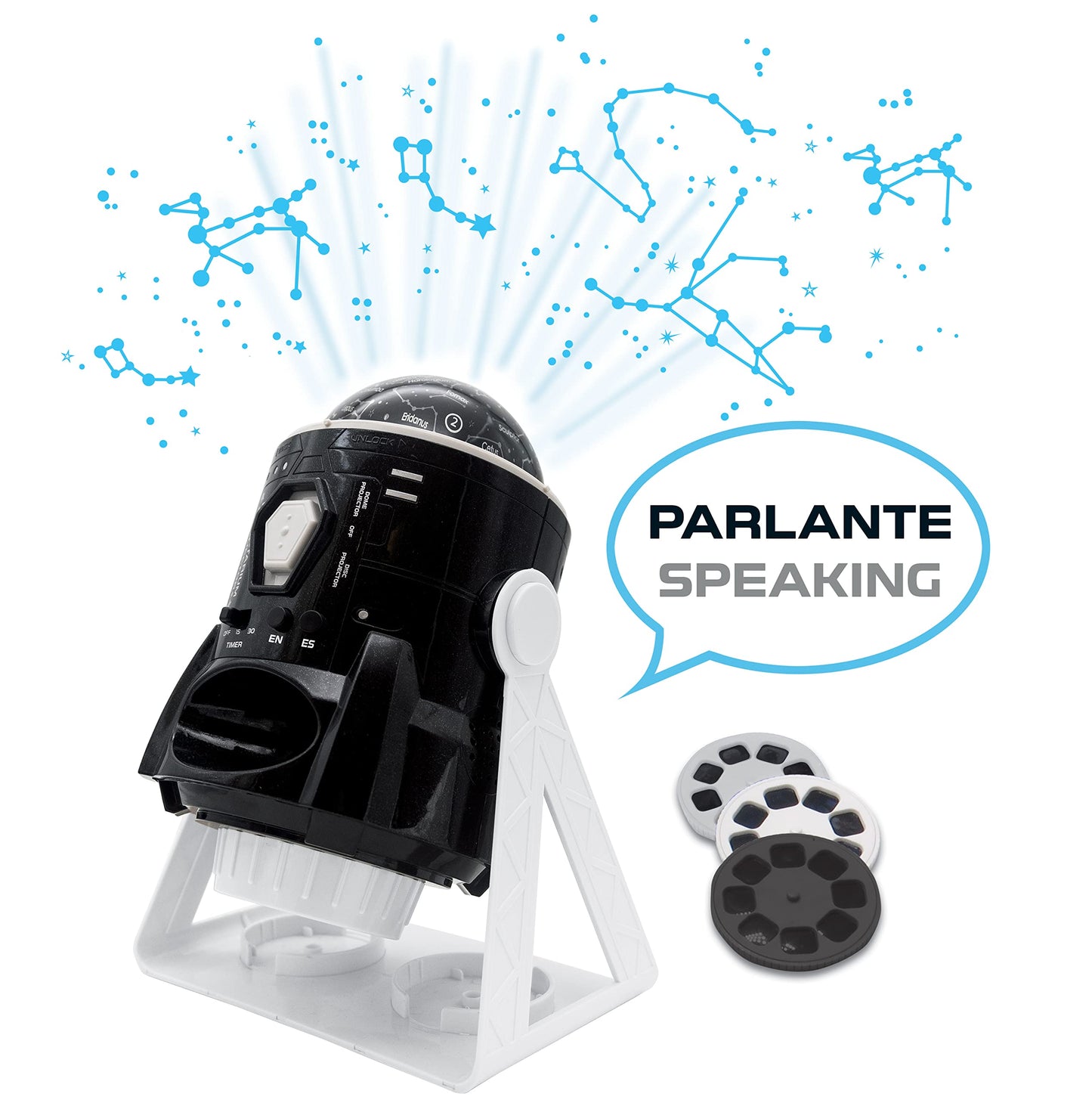 LEXiBOOK Speaking 2-in-1 Constellations & Images Planetarium Projector – 24 Images, 2 Domes, STEM, NLJ181i2